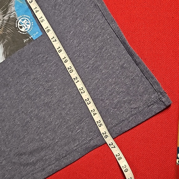 Cat face graphic tee gray black short sleeve Santa Cruz Animal Shelter Medium - Picture 5 of 7
